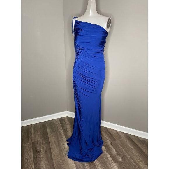 HALSTON ANJELICA ONE SHOULDER JERSEY GOWN - Picture 5 of 10